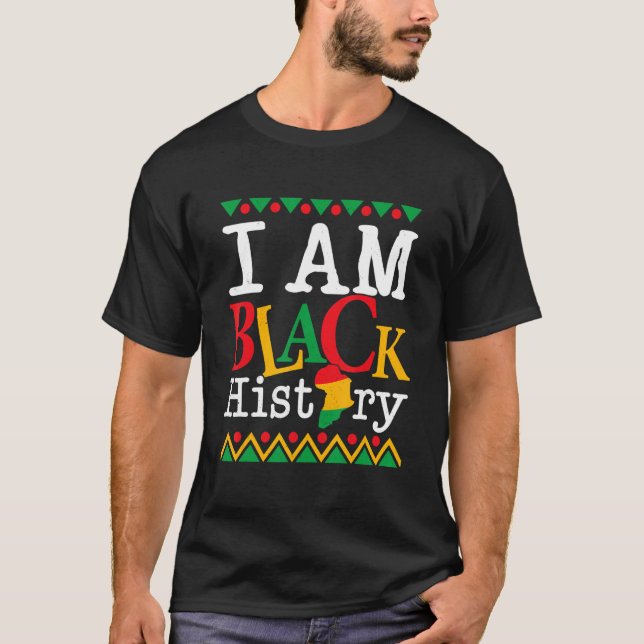 Camiseta I Am Black History Month Melanin BLM African Ameri (Frente)