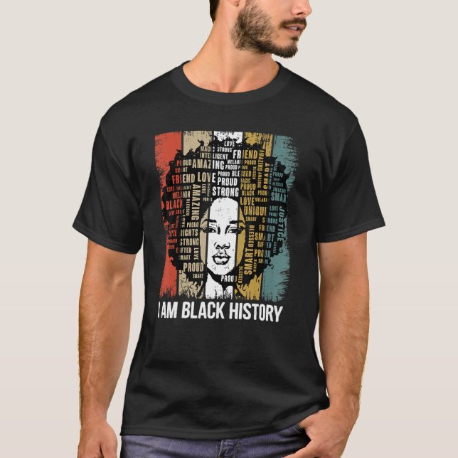 Camiseta I Am Black History Month Proud African American Wo (Frente)