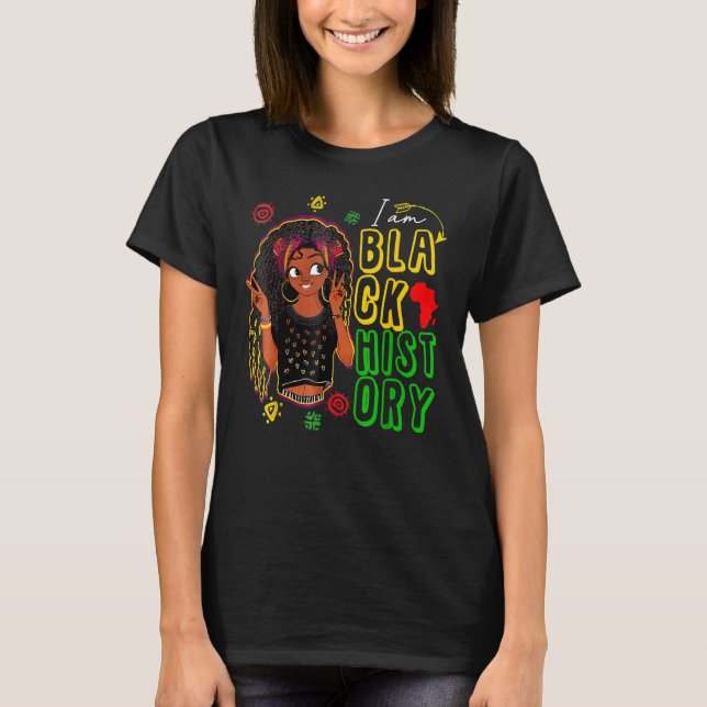 Camiseta I Am Black History Queen Melanin Afro African Prid (Frente)