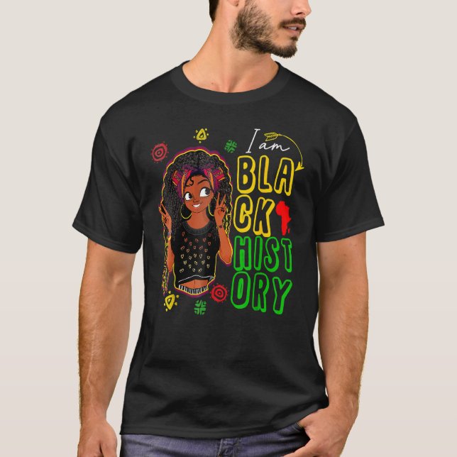 Camiseta I Am Black History Queen Melanin Afro African Prid (Frente)
