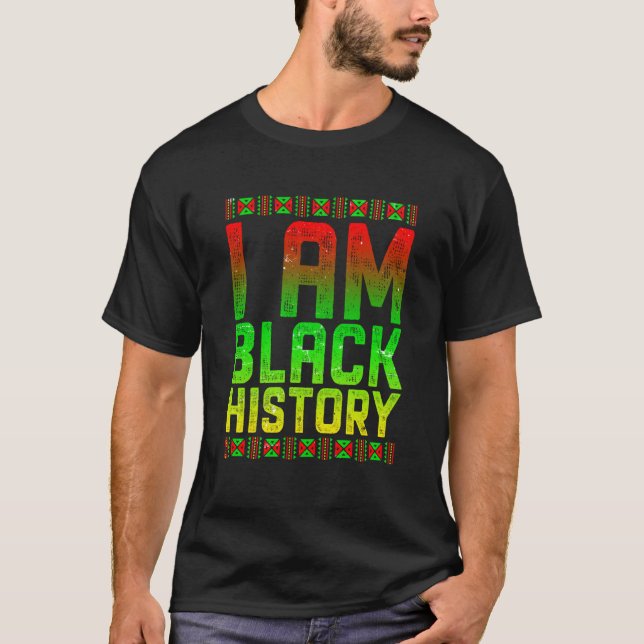 Camiseta I Am Black History Women Men African American Blac (Frente)