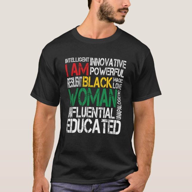 Camiseta I Am Black Woman Black History Month African Ameri (Frente)