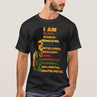Camiseta I Am Black Woman Educated Melanin Black History Mo