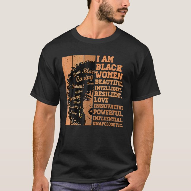 Camiseta I Am Black Women Black History Month African Ameri (Frente)