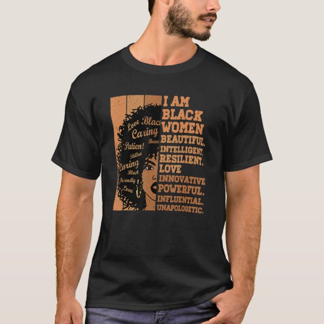 Camiseta I Am Black Women Black History Month African Ameri (Frente)