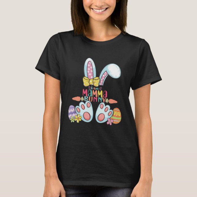 Camiseta I am Mamma Bunny Easter Day Egg Women (Frente)