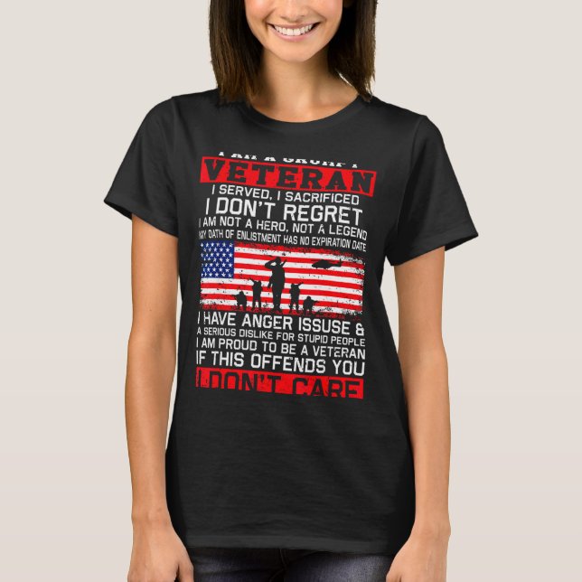 Camiseta I Am Mpy Veteran I Served I Sacrificed I Don't Reg (Frente)