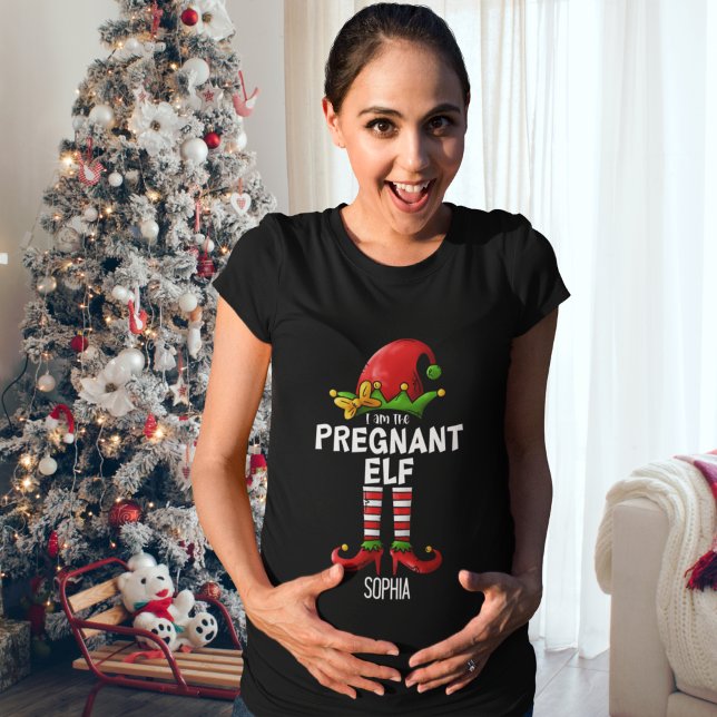 Camiseta I am The Pregnant Elf Funny Christmas  (Criador carregado)