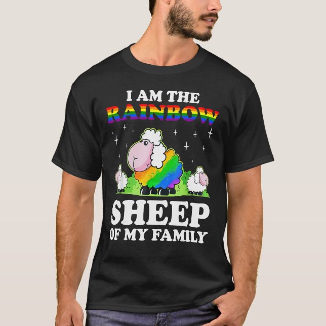 Camiseta I Am The Rainbow Sheep Of My Family Lesbian Gay Lg (Frente)