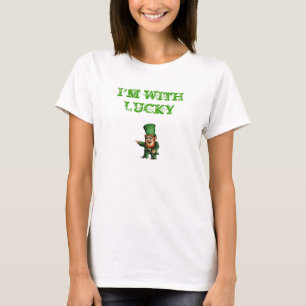 Camiseta i' m com afortunado, eu sou COM AFORTUNADO