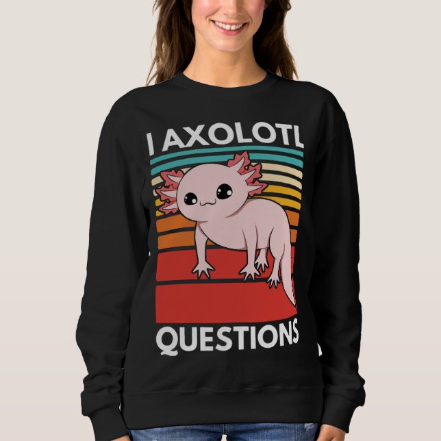 Camiseta I Axolotl Questions Cute Youth Kids Retro 90s Vint (Frente)