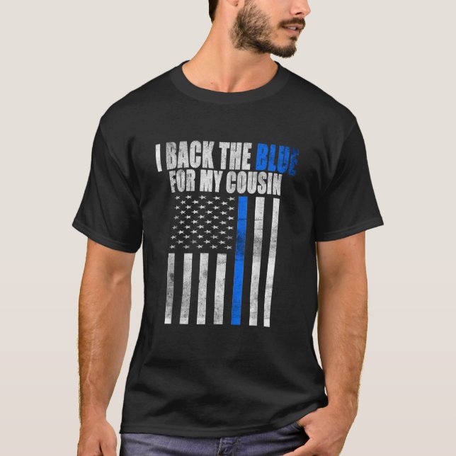 Camiseta I Back the Blue for My Prisin Blue Line Polic (Frente)