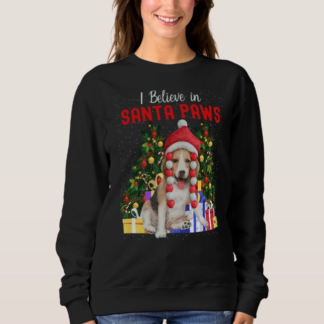 Camiseta I Believe In Santa Paws  Cute Christmas Beagle Pup (Frente)