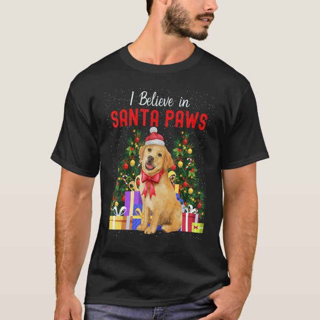 Camiseta I Believe In Santa Paws  Cute Christmas Labrador P (Frente)