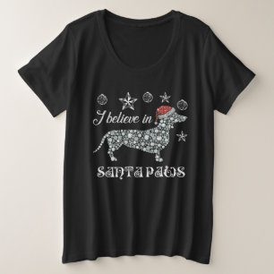 Camiseta I Believe In Santa Paws Dachshund Christmas