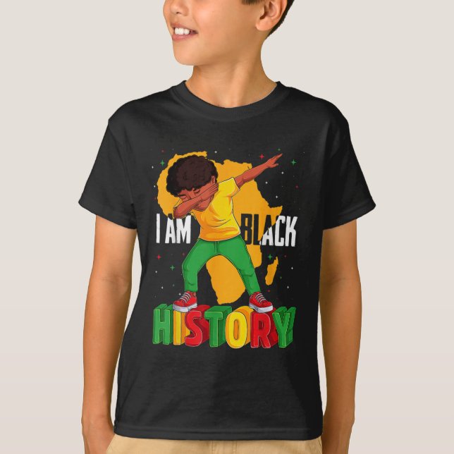 Camiseta I Black History Kid Dabbing Black History African (Frente)