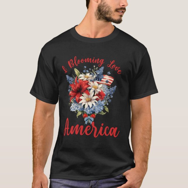 Camiseta I Blooming Love America U Flower Floral Buquê (Frente)