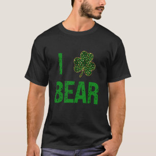 Camiseta I C Bear Patrick's Day Irish Dourado Leopard Beer