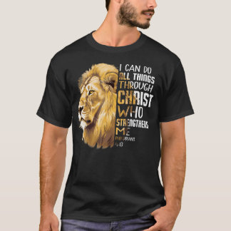 Camiseta I Can Do All Things Through Christ Christian Lion 