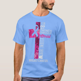 Camiseta I Can Do All Things Through Christ Pink Cross Reli