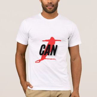 Camiseta "I Can" Dynamic Red & Black Empowerment Word Art