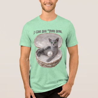 Camiseta I Can See Your Soul Funny Russian Blue Cat Design