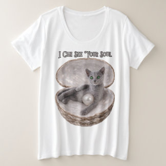 Camiseta I Can See Your Soul Funny Russian Blue Cat Design