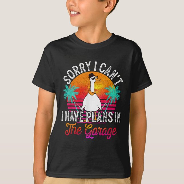 Camiseta I Cant I Have Plans In The Garage Fathers Day Car  (Frente)