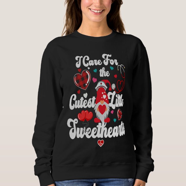 Camiseta I Care For The Cutest Little Sweethearts Gnome Nur (Frente)