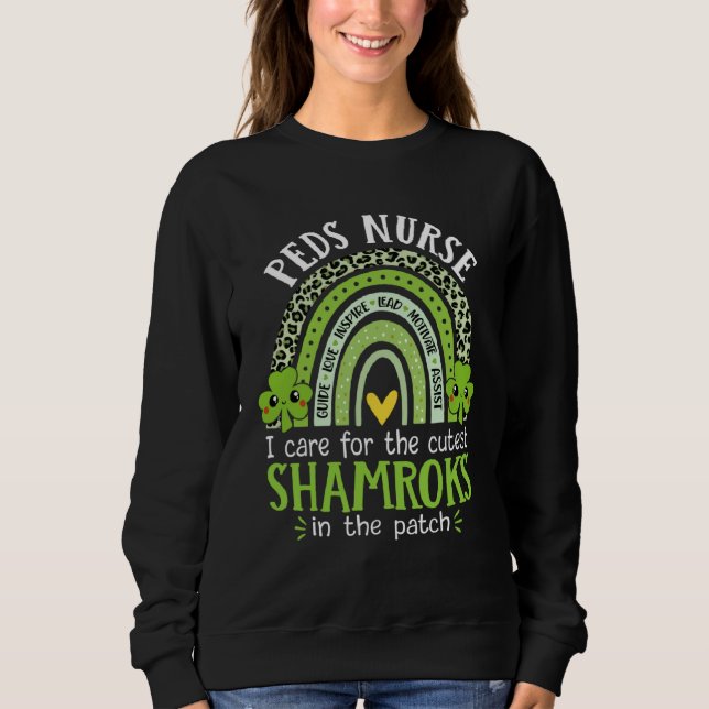 Camiseta I Care For The Cutest Shamrocks Peds Nurse St Patr (Frente)