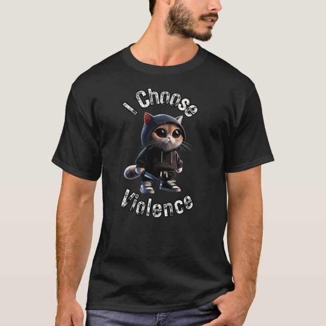 Camiseta I Choose Violence Cat (Frente)
