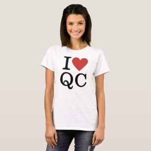 Camiseta I ❤️ Controle de Qualidade de QC para Funcionários