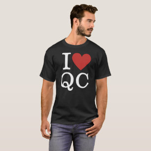 Camiseta I ❤️ Controle de Qualidade QC para Funcionários PE