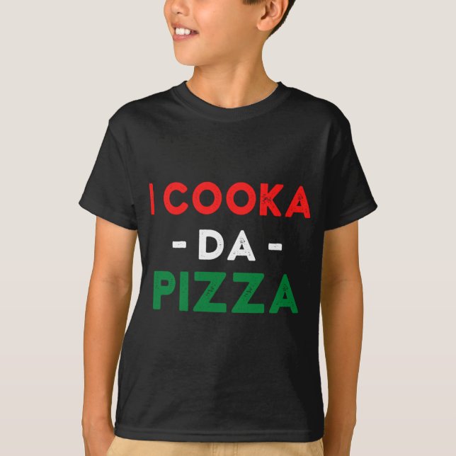 Camiseta I Cooka Da Pizza Engraçado Memória Italiana Da Com (Frente)