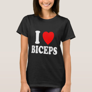 Camiseta I Coração (amor) Biceps Músculos de Gym Levantando