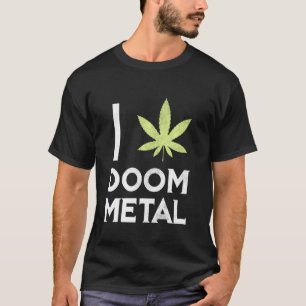 Camiseta I Coração Doom Metal Stoner Pote Folha Metalhead W