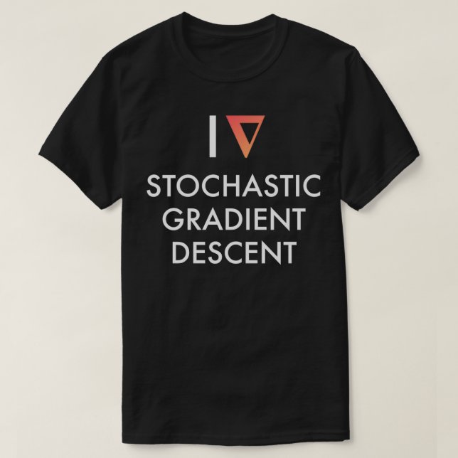 Camiseta I Coração Escuro Decrescente Estocástico (Frente do Design)