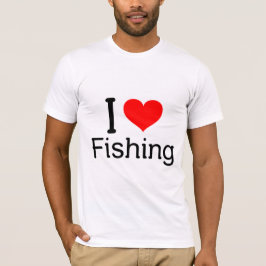 Camiseta I (coração) Pesca