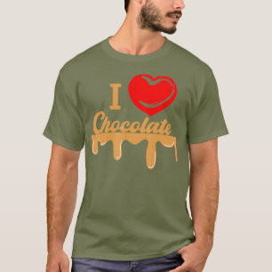 Camiseta I Coração Xaropes de Xarope de Chocolate Doce Bar