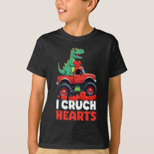 Camiseta I Crush Hearts Dia de os namorados T Rex Caminhão 