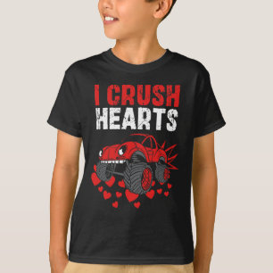Camiseta I Crush Hearts Monster Truck Dia de os namorados