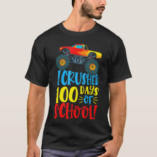 Camiseta I Crushed 100 Days Of School Monsterruck Car Boy f