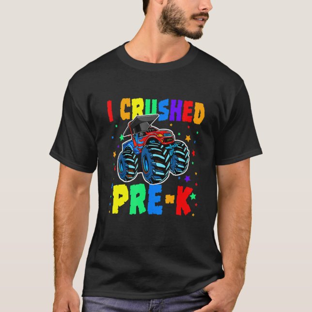Camiseta I Crushed Pre-K Monster Truck Graduation Cap Shirt (Frente)
