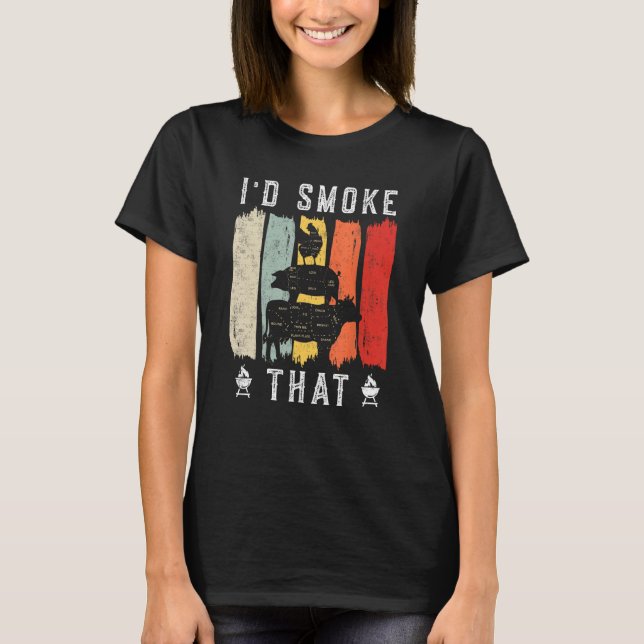Camiseta I d smoke that Beef Pork Chicken Butcher Cut  Gril (Frente)
