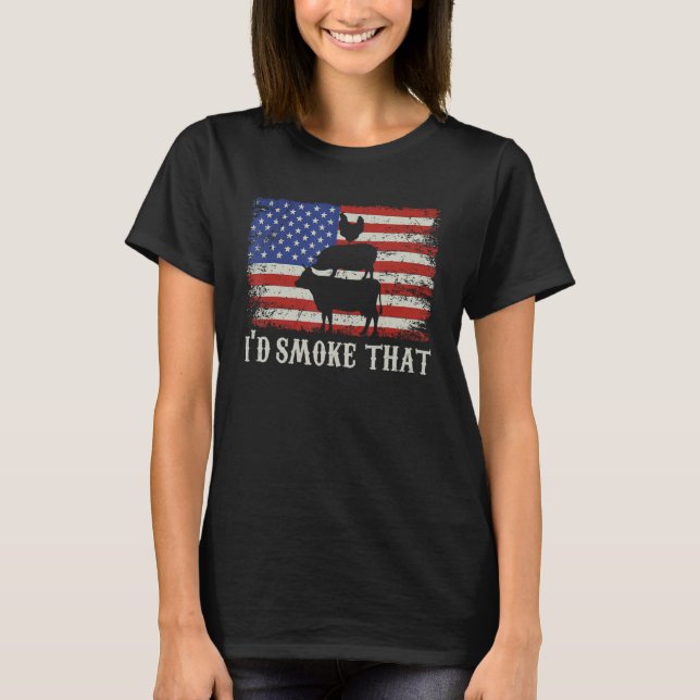 Camiseta I d Smoke that USA Flag Barbeque (Frente)