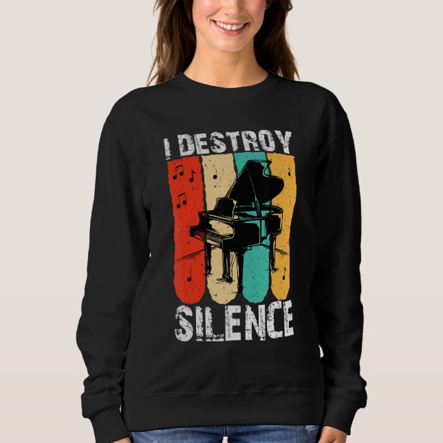 Camiseta I Destroy Silence Piano Keyboard Player Keyboardis (Frente)