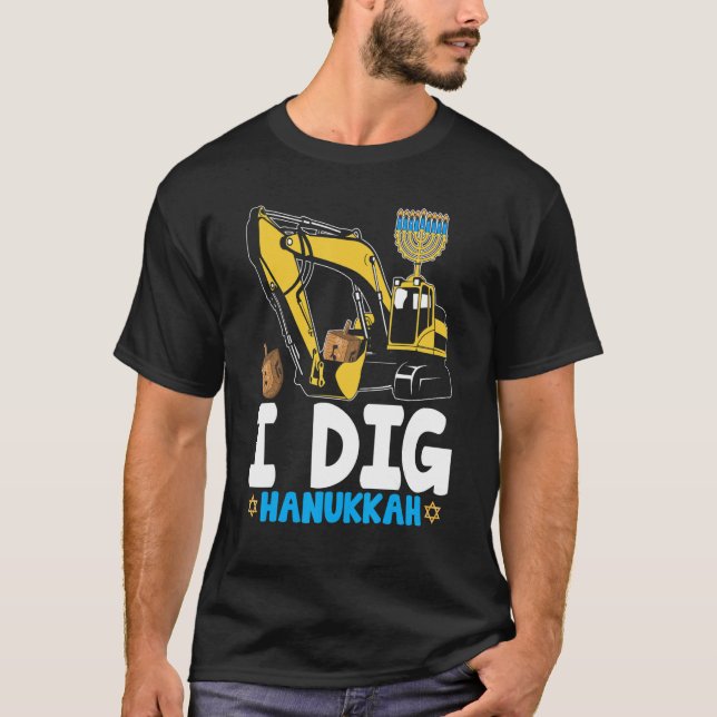 Camiseta I Dig Hanukkah Excavator Construction Kids Boys Ch (Frente)