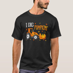 Camiseta I Dig Pumpkins Autumn Falling Deixa Tratores Fazen