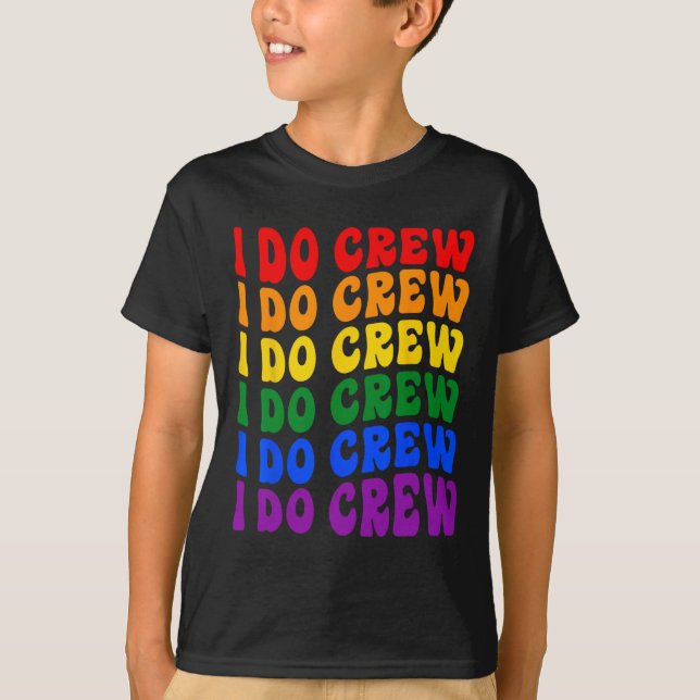 Camiseta I Do Crew Bride Squad Lgbt Groovy Par (Frente)