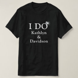 Camiseta I DO Noivado Ring Casais Nome Divertimento Minimal